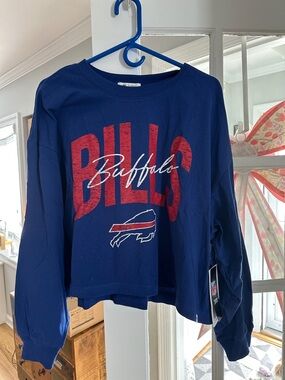 47 Women's NFL Team Apparel Navy and Red Pullover
